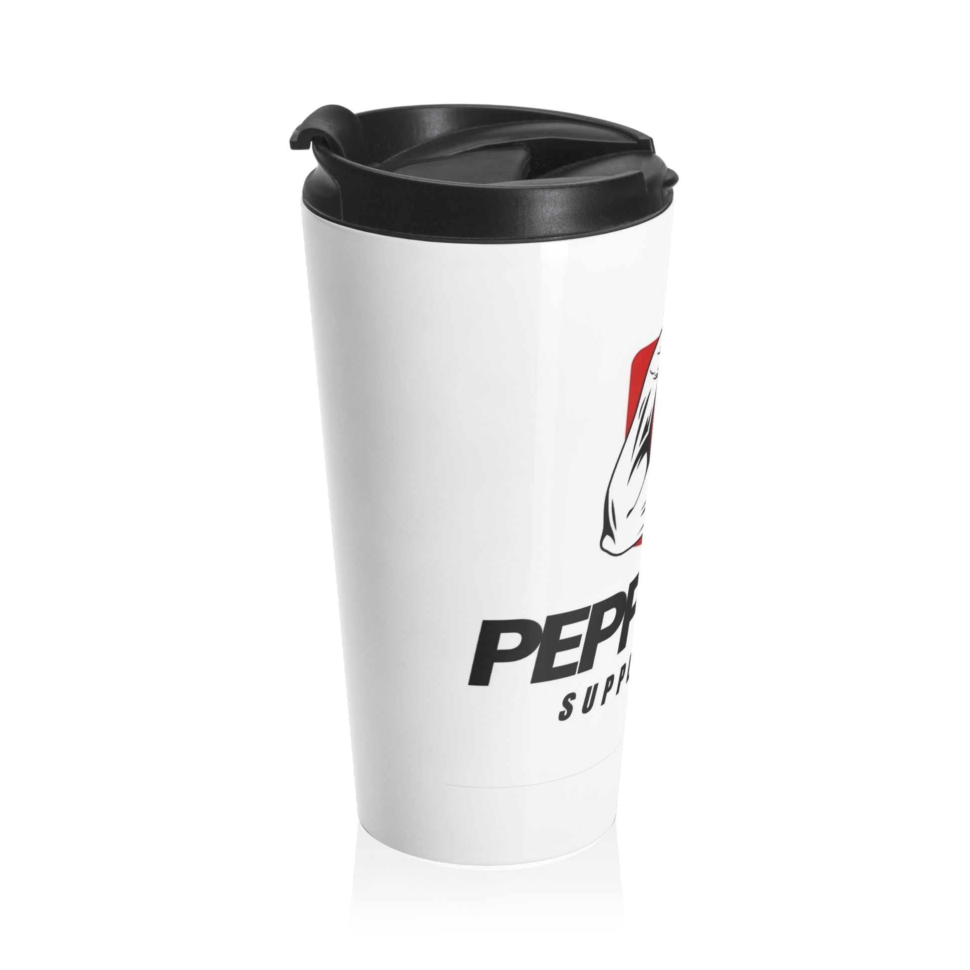 Muscle Bolt Stainless Steel Travel Mug — 'Pumped' Gym Energy Coffee Tumbler